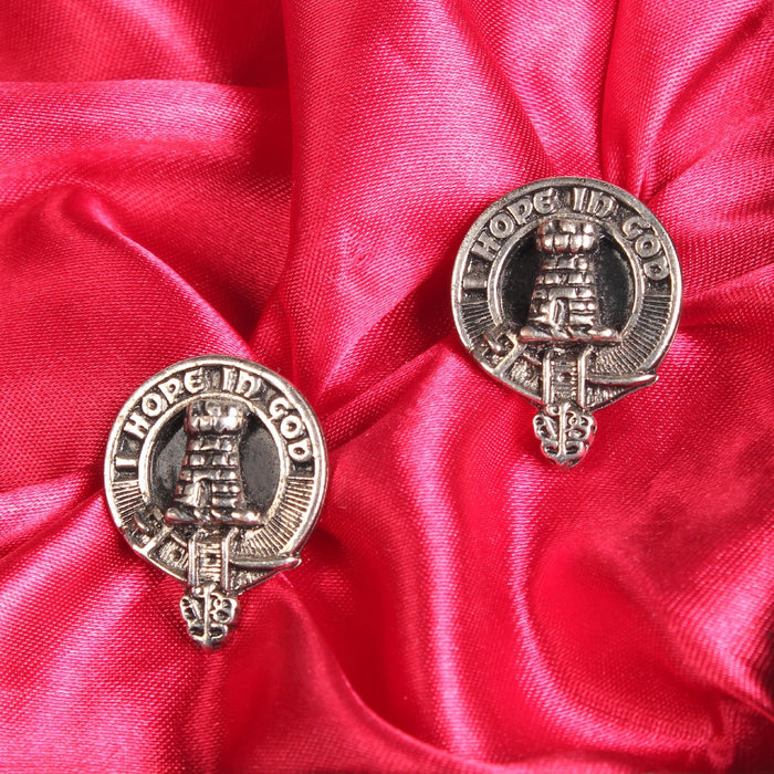 MacNaughton Clan Badge, Kilt Pin, Lapel Pin, Cufflinks, Keyring/Key Fob & Gift Set — Fine Pewter by Art Pewter — Made in Scotland (Shiny Finish) - Heritage Of Scotland - Cufflinks