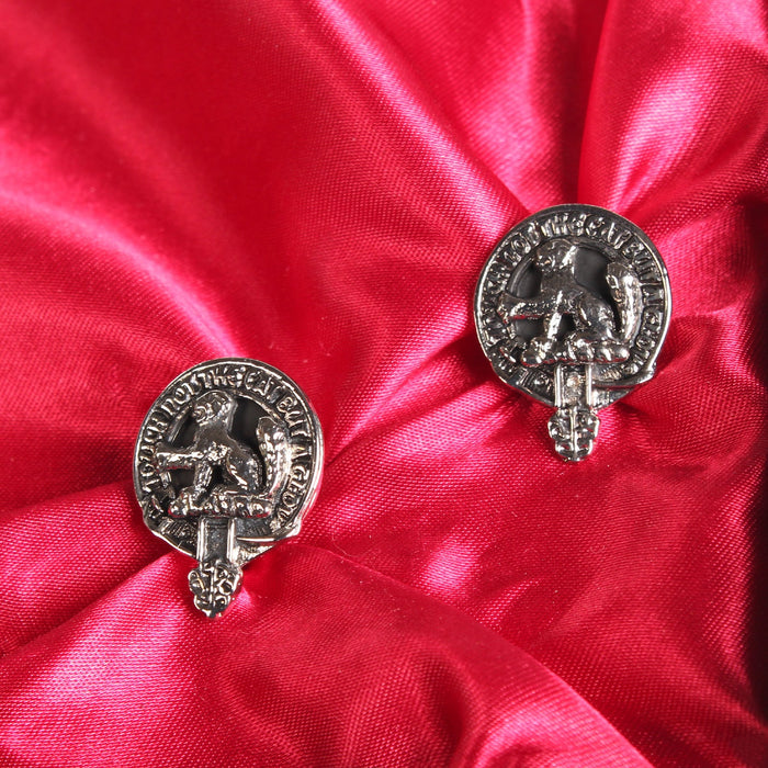 MacPherson Clan Badge, Kilt Pin, Lapel Pin, Cufflinks, Keyring/Key Fob & Gift Set — Fine Pewter by Art Pewter — Made in Scotland (Shiny Finish) - Heritage Of Scotland - Cufflinks