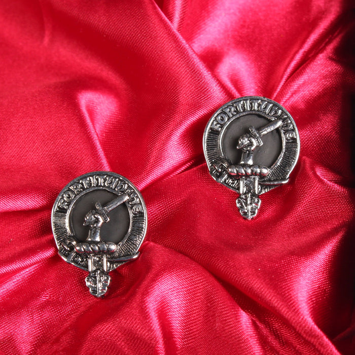 MacRae Clan Badge, Kilt Pin, Lapel Pin, Cufflinks, Keyring/Key Fob & Gift Set — Fine Pewter by Art Pewter — Made in Scotland (Shiny Finish) - Heritage Of Scotland - Cufflinks