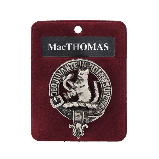 MacThomas Clan Badge, Kilt Pin, Lapel Pin, Cufflinks, Keyring/Key Fob & Gift Set — Fine Pewter by Art Pewter — Made in Scotland (Shiny Finish) - Heritage Of Scotland - Badge