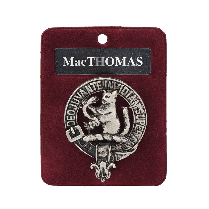 MacThomas Clan Badge, Kilt Pin, Lapel Pin, Cufflinks, Keyring/Key Fob & Gift Set — Fine Pewter by Art Pewter — Made in Scotland (Shiny Finish) - Heritage Of Scotland - Badge
