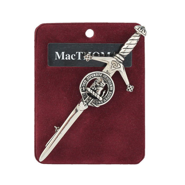 MacThomas Clan Badge, Kilt Pin, Lapel Pin, Cufflinks, Keyring/Key Fob & Gift Set — Fine Pewter by Art Pewter — Made in Scotland (Shiny Finish) - Heritage Of Scotland - Kilt Pin