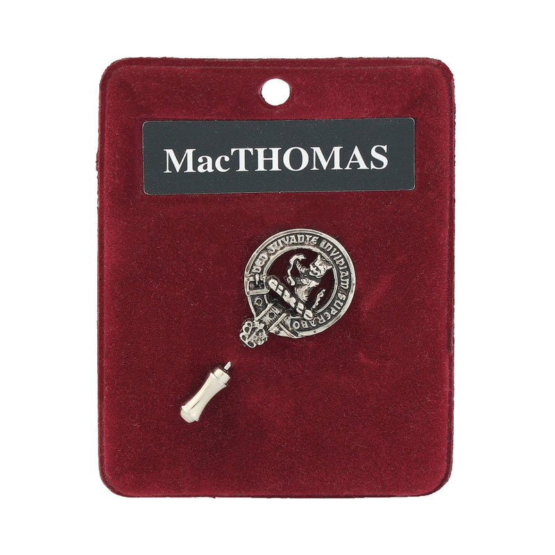 MacThomas Clan Badge, Kilt Pin, Lapel Pin, Cufflinks, Keyring/Key Fob & Gift Set — Fine Pewter by Art Pewter — Made in Scotland (Shiny Finish) - Heritage Of Scotland - Lapel Pin