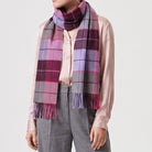 Marchbrae 100% Lambswool Scarf – Traditional Tartan & Check Designs - Made in Scotland - Caroline Block Check - Heritage Of Scotland -