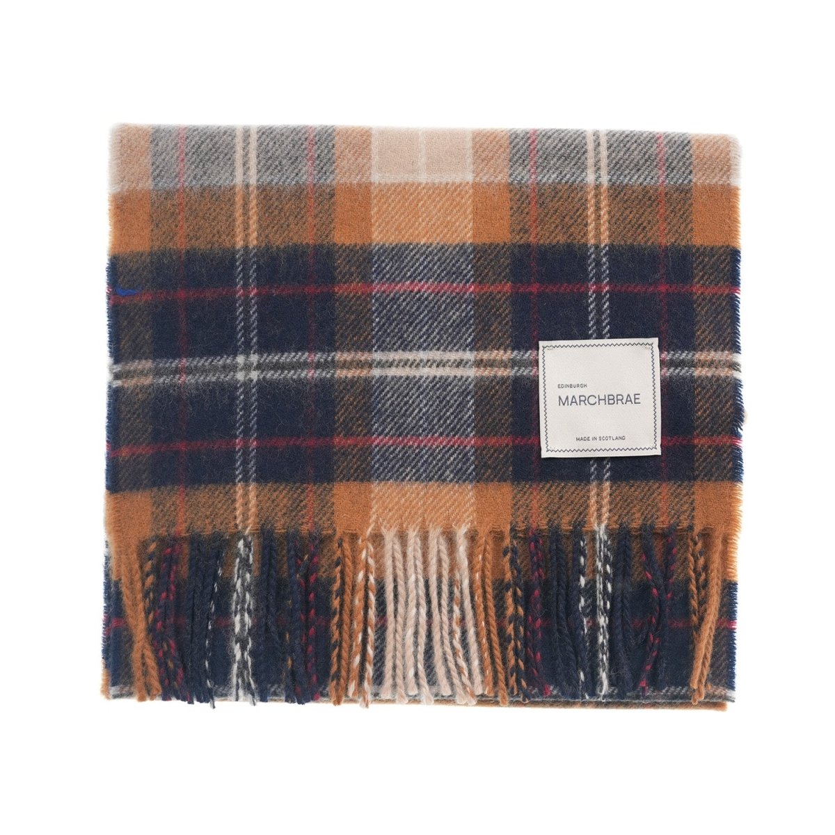 Marchbrae 100% Lambswool Scarf – Traditional Tartan & Check Designs - Made in Scotland - Cocoran Check One - Heritage Of Scotland -