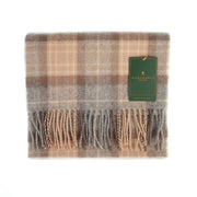 Marchbrae 100% Lambswool Scarf – Traditional Tartan & Check Designs - Made in Scotland - Heritage Of Scotland - Mackellar Natural