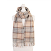 Marchbrae 100% Lambswool Scarf – Traditional Tartan & Check Designs - Made in Scotland - Heritage Of Scotland - Mackellar Natural