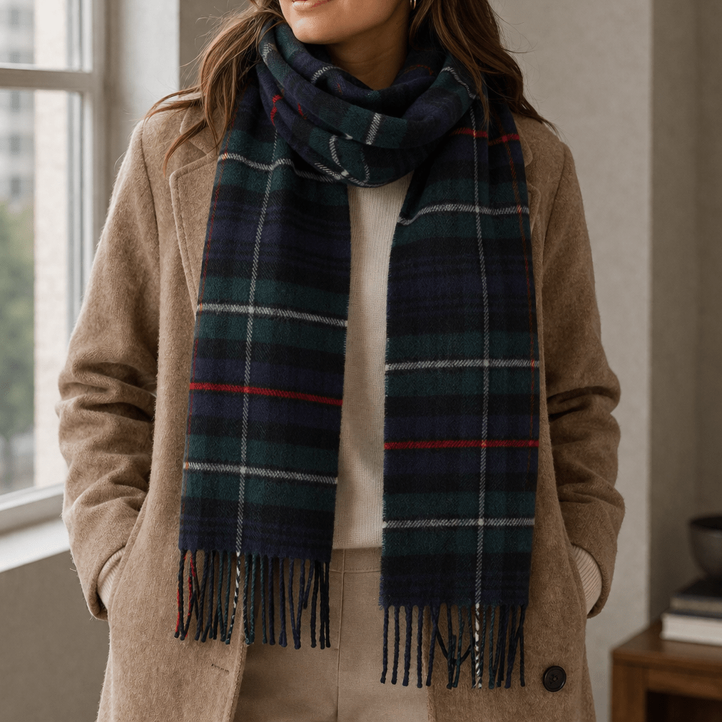 Marchbrae 100% Lambswool Scarf – Traditional Tartan & Check Designs - Made in Scotland - Heritage Of Scotland - Mckenzie