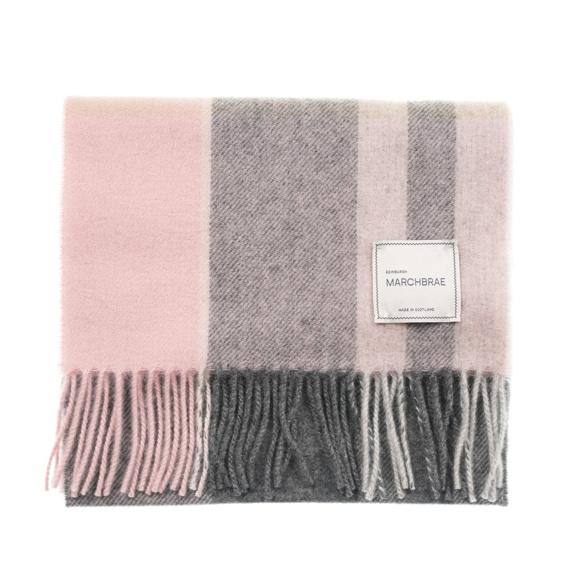 Marchbrae 100% Lambswool Scarf – Traditional Tartan & Check Designs - Made in Scotland - Salts Check - Heritage Of Scotland -