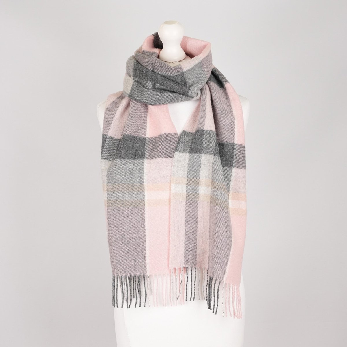 Marchbrae 100% Lambswool Scarf – Traditional Tartan & Check Designs - Made in Scotland - Salts Check - Heritage Of Scotland -