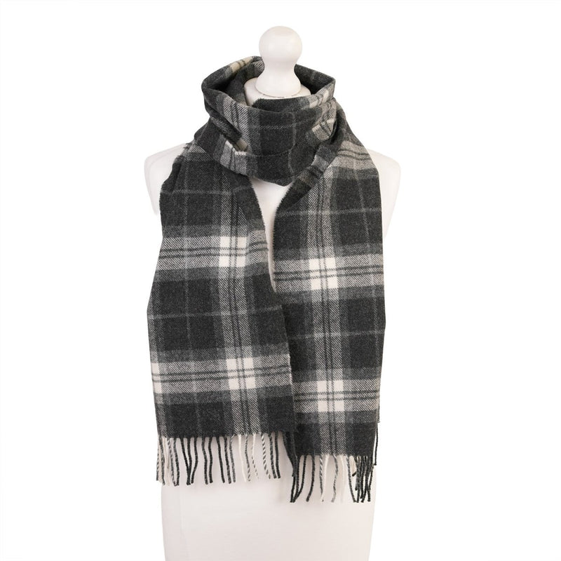 Marchbrae 100% Lambswool Scarf – Traditional Tartan & Check Designs - Made in Scotland - Heritage Of Scotland - Thomson Charcoal