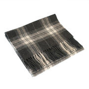 Marchbrae 100% Lambswool Scarf – Traditional Tartan & Check Designs - Made in Scotland - Heritage Of Scotland - Thomson Charcoal