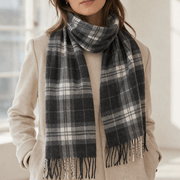 Marchbrae 100% Lambswool Scarf – Traditional Tartan & Check Designs - Made in Scotland - Heritage Of Scotland - Thomson Charcoal