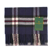 Marchbrae 100% Lambswool Scarf – Traditional Tartan & Check Designs - Made in Scotland - Heritage Of Scotland - Thomson Navy