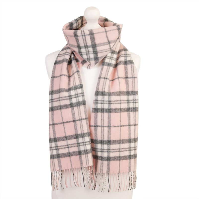 Marchbrae 100% Lambswool Scarf – Traditional Tartan & Check Designs - Made in Scotland - Heritage Of Scotland - Thomson Pink