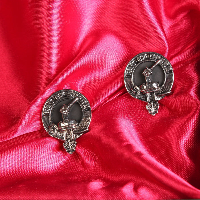 Matheson Clan Badge, Kilt Pin, Lapel Pin, Cufflinks, Keyring/Key Fob & Gift Set — Fine Pewter by Art Pewter — Made in Scotland (Shiny Finish) - Heritage Of Scotland - Cufflinks