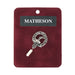 Matheson Clan Badge, Kilt Pin, Lapel Pin, Cufflinks, Keyring/Key Fob & Gift Set — Fine Pewter by Art Pewter — Made in Scotland (Shiny Finish) - Heritage Of Scotland - Lapel Pin