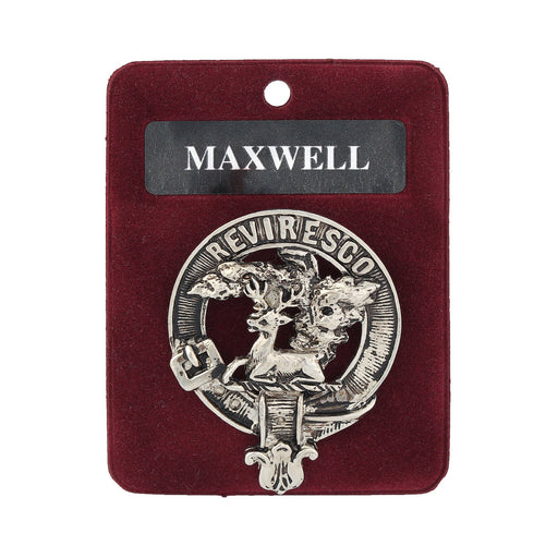Maxwell Clan Badge, Kilt Pin, Lapel Pin, Cufflinks, Keyring/Key Fob & Gift Set — Fine Pewter by Art Pewter — Made in Scotland (Shiny Finish) - Heritage Of Scotland - Badge