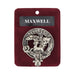 Maxwell Clan Badge, Kilt Pin, Lapel Pin, Cufflinks, Keyring/Key Fob & Gift Set — Fine Pewter by Art Pewter — Made in Scotland (Shiny Finish) - Heritage Of Scotland - Badge
