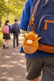 McSquashie Highland Cow Plush Clip Purse – Cute Mini Coin & Earbud Holder - Heritage Of Scotland - 