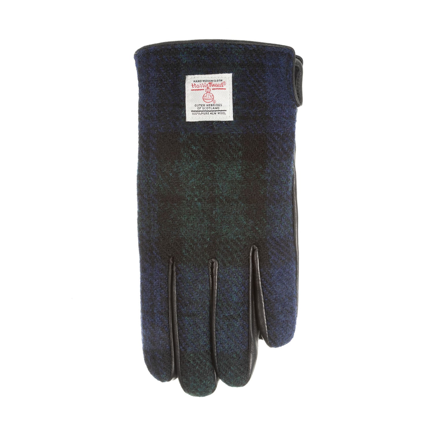 Men Touch Screen Leather Gloves Black Watch - Heritage Of Scotland - BLACK WATCH