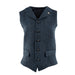 Mens Angus Harris Tweed Waistcoat Blue Herringbone - Heritage Of Scotland - BLUE HERRINGBONE