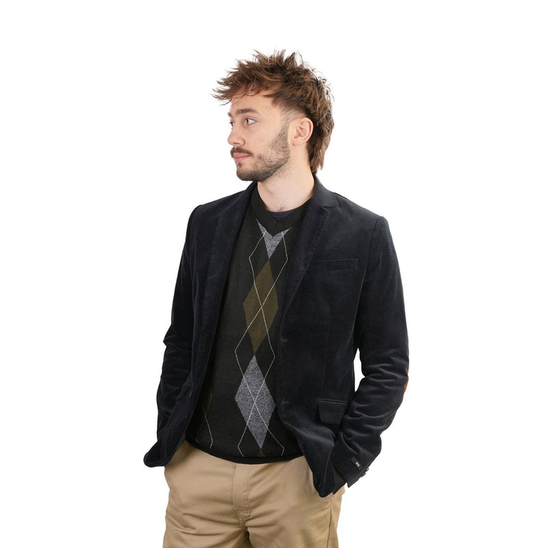 Men's Argyle Ballantrae Jumper Black - Heritage Of Scotland - BLACK