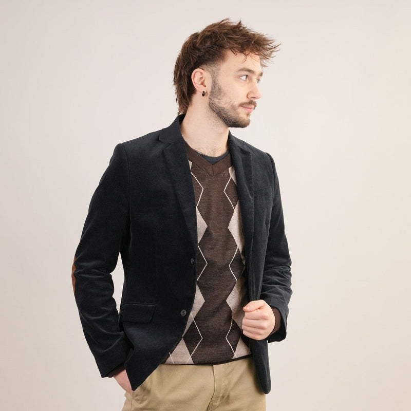 Men's Argyle Ballantrae Jumper Dark Brown - Heritage Of Scotland - DARK BROWN