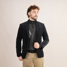 Men's Argyle Ballantrae Jumper Half Zip Charcoal - Heritage Of Scotland - CHARCOAL