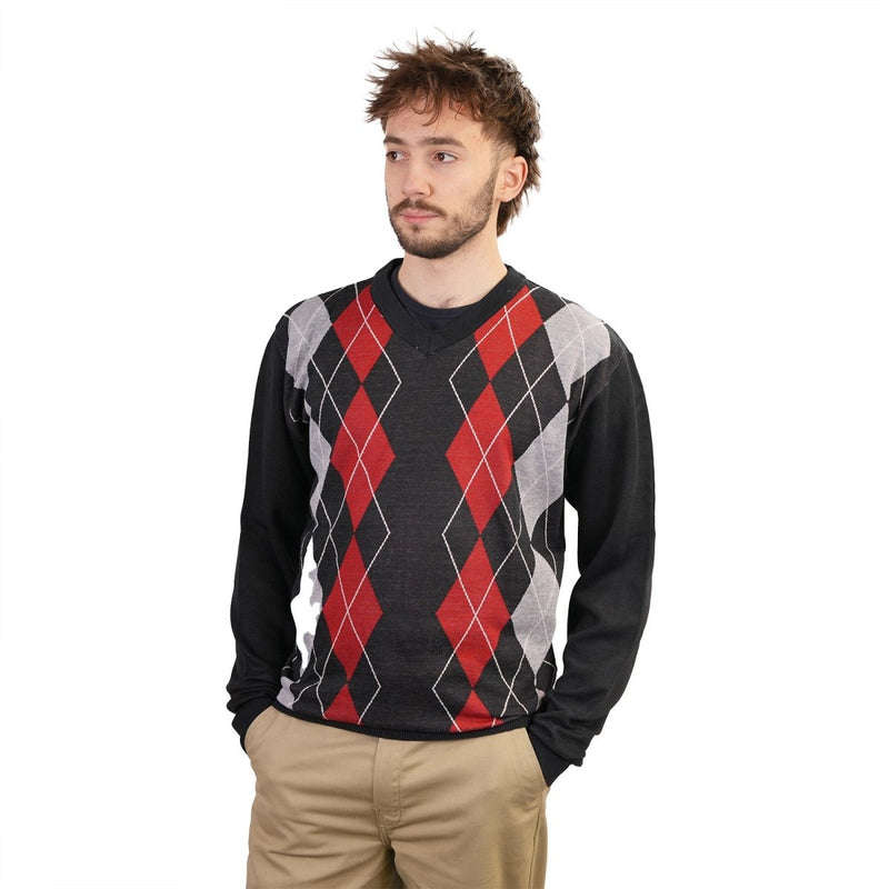 Men's Argyle Ballantrae Jumper Navy - Heritage Of Scotland - Navy