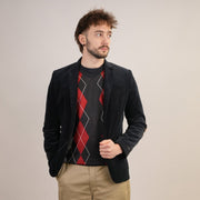 Men's Argyle Ballantrae Jumper Navy - Heritage Of Scotland - Navy