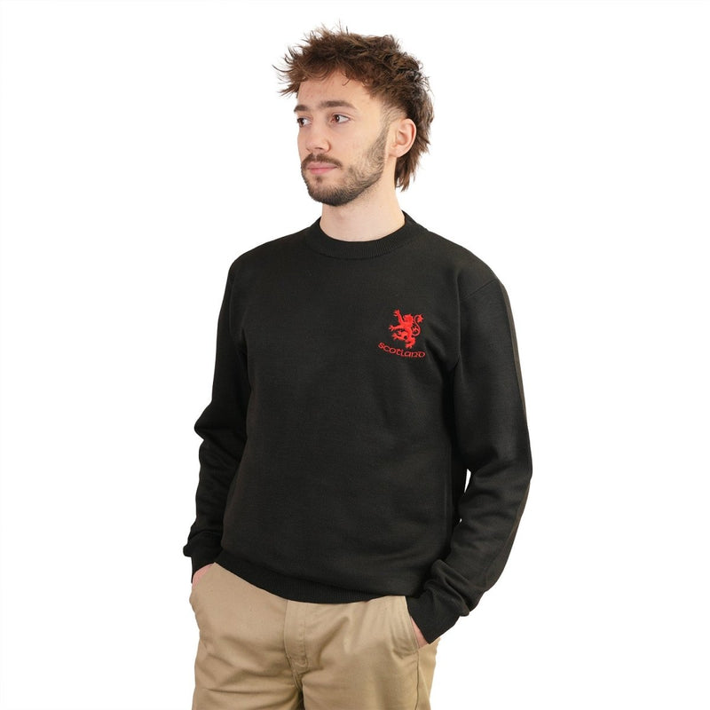 Men's Ballantrae Lion Jumper Black - Heritage Of Scotland - BLACK