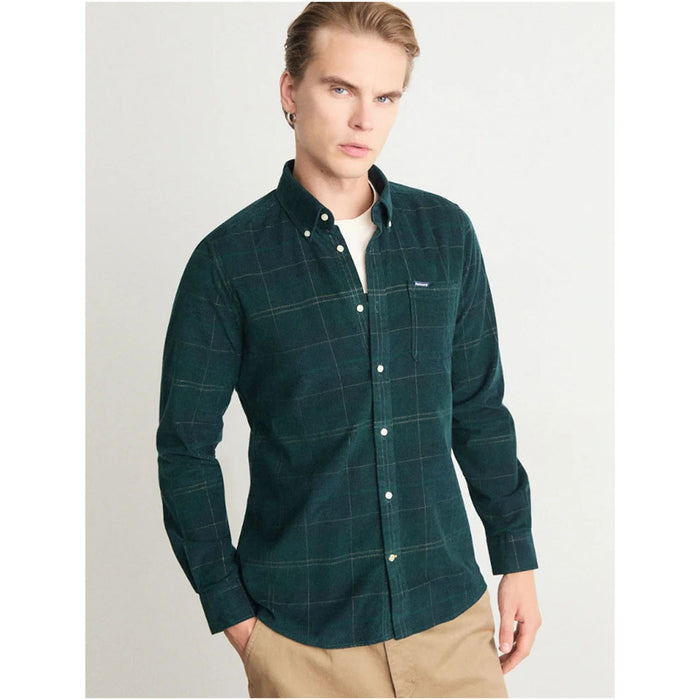 Mens Barbour Blair Tailored Shirt Green Loch - Heritage Of Scotland - GREEN LOCH