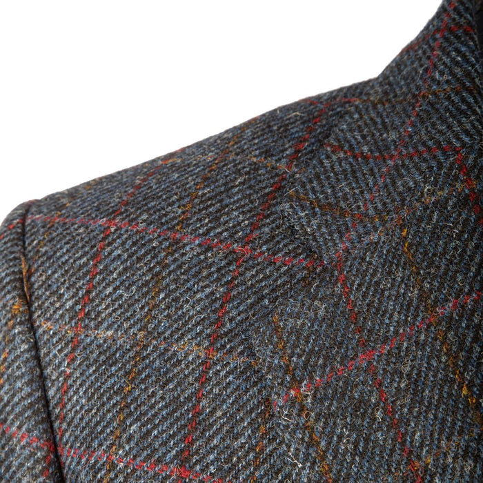 Men's Barra Harris Tweed Jacket Blue Check - Heritage Of Scotland - BLUE CHECK