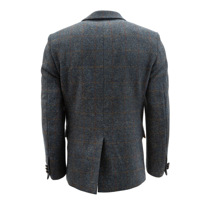 Mens Barra Harris Tweed Jacket Blue Multi - Heritage Of Scotland - BLUE MULTI