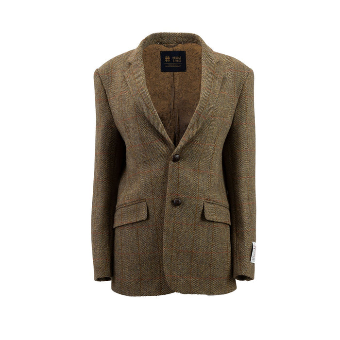 Men's Barra Harris Tweed Jacket Hb310 - B5 Green Check Mustard - Heritage Of Scotland - HB310 - B5 GREEN CHECK MUSTARD