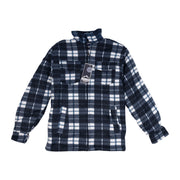 Men's Casual Tartan Sherpa Jacket Grey/White Check - Heritage Of Scotland - GREY/WHITE CHECK