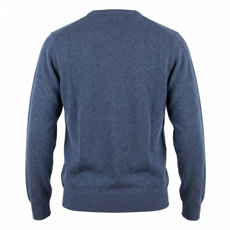 Men's Dunedin Cashmere 100% Cashmere Crew Neck - Denim - Heritage Of Scotland - DENIM