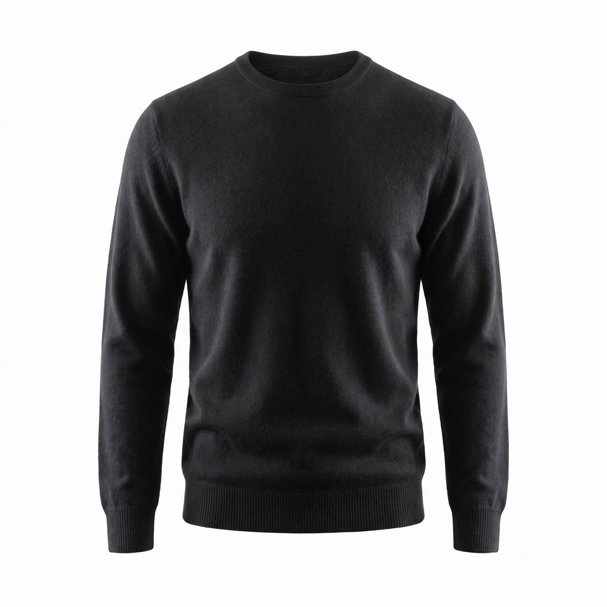 Men's Dunedin Cashmere 100% Cashmere Crew Neck Jumper - Black - Heritage Of Scotland - XS