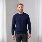 Men's Dunedin Cashmere 100% Cashmere Crew Neck Jumper - Cosmos - Heritage Of Scotland - XS