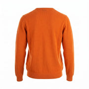 Men's Dunedin Cashmere 100% Cashmere Crew Neck Jumper - Mandarin Orange - Heritage Of Scotland - S