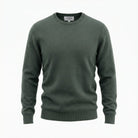 Men's Dunedin Cashmere 100% Cashmere Crew Neck Sweater - Kale Green - Heritage Of Scotland - S