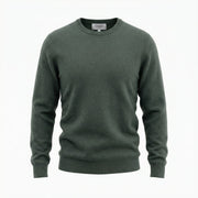 Men's Dunedin Cashmere 100% Cashmere Crew Neck Sweater - Kale Green - Heritage Of Scotland - S