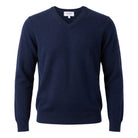 Men's Dunedin Cashmere 100% Cashmere V Neck Jumper - Cosmos - Heritage Of Scotland - XS