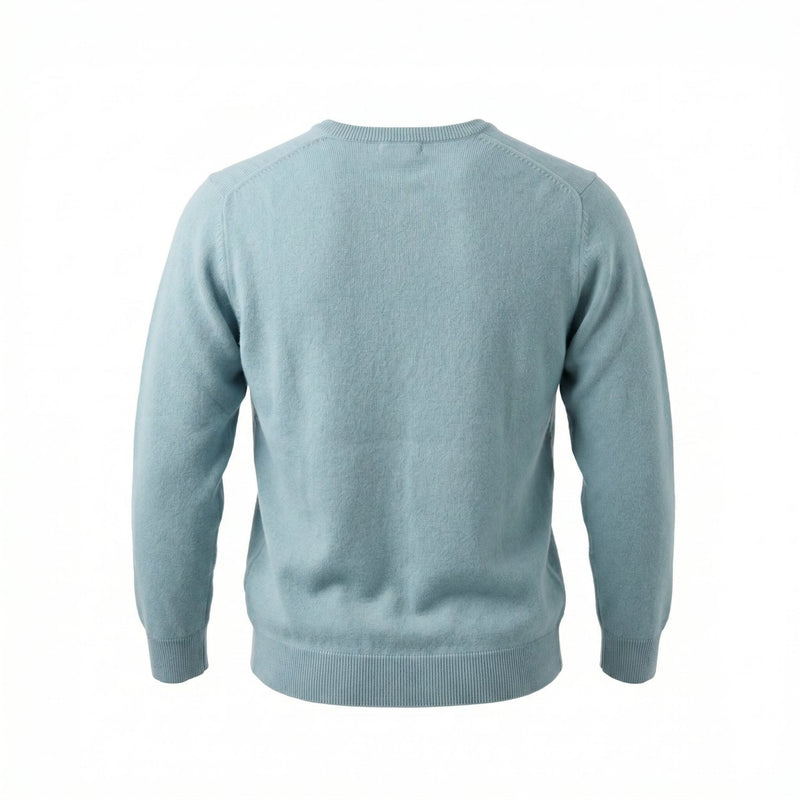 Men's Dunedin Cashmere 100% Cashmere V - Neck Jumper - Ultramarine - Heritage Of Scotland - S