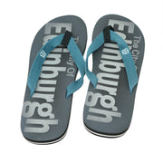 Mens Flip Flops Edinburgh - Heritage Of Scotland - GREY/TURQUOISE / 39 - 40