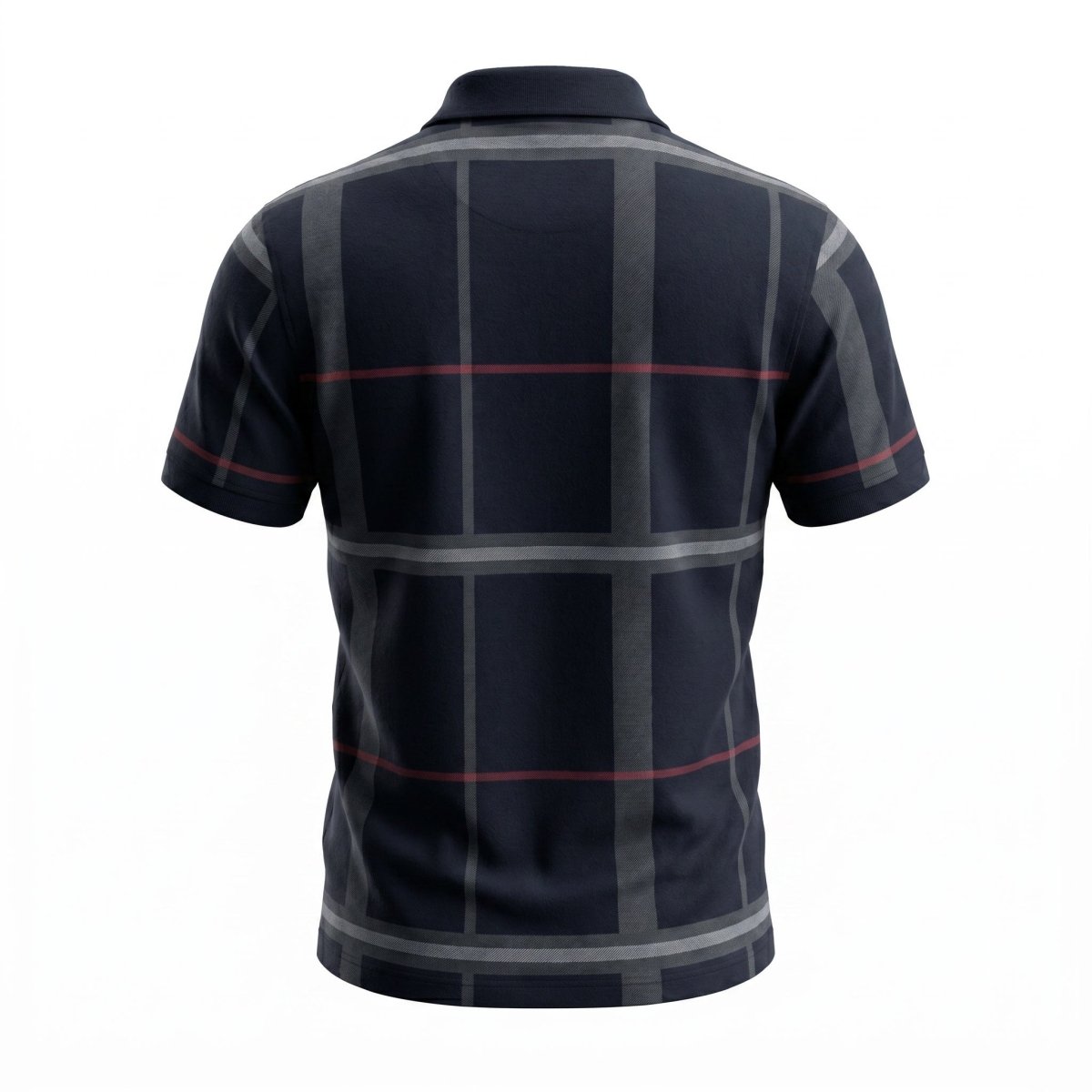 Men's Full Check Polo Shirt – Navy | Smart Casual Scotland Polo - Heritage Of Scotland - S