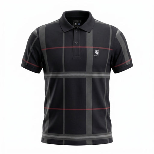 Men's Full Check Polo Shirt – Navy | Smart Casual Scotland Polo - Heritage Of Scotland - S