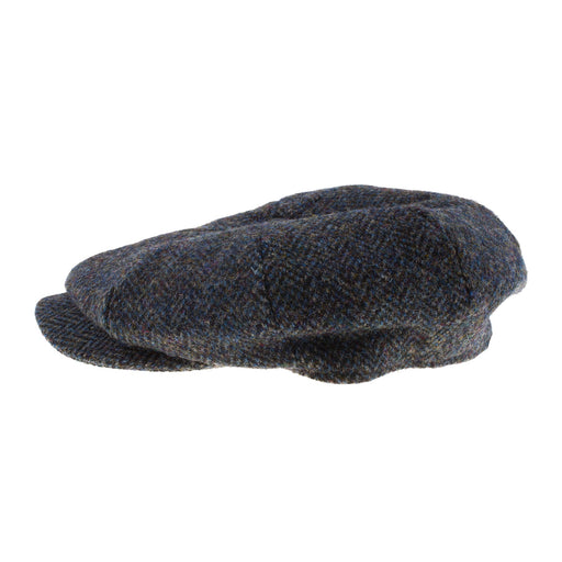 Men's Harris Tweed Carloway Cap 2012 Grey/Blue Herringbone - Heritage Of Scotland - 2012 GREY/BLUE HERRINGBONE