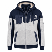 Men’s Lochy Padded Fleece Jacket – Scottish Lion Rampant Double Zip Hoodie - Heritage Of Scotland - S